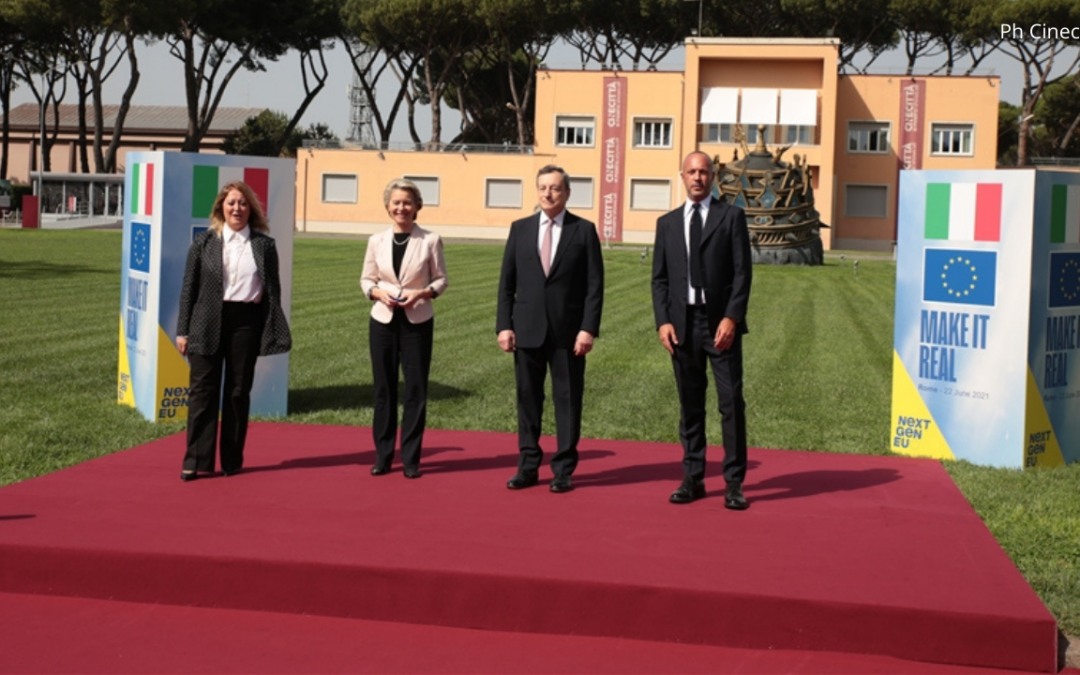 Cinecittà accoglie Draghi e Ursula von der Leyen