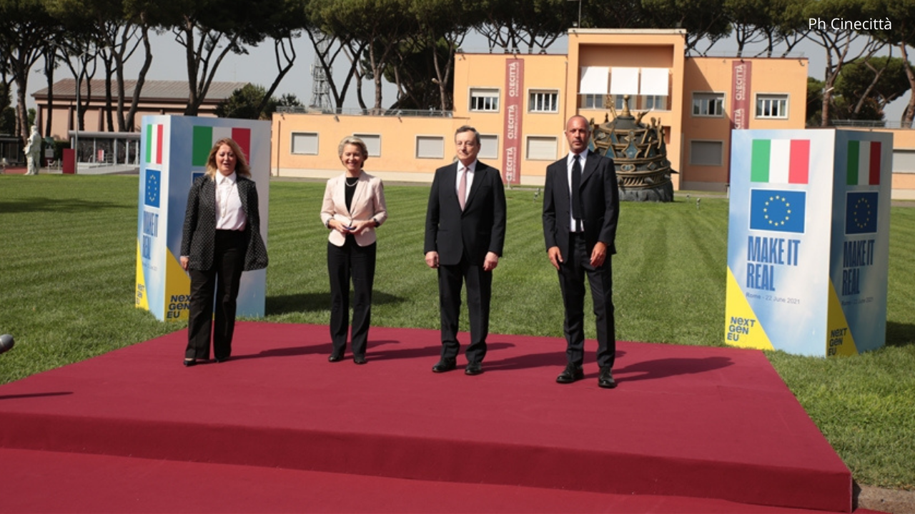 Cinecittà welcomes Mario Draghi and Ursula von der Leyen